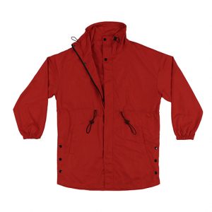 A red waterproof coat